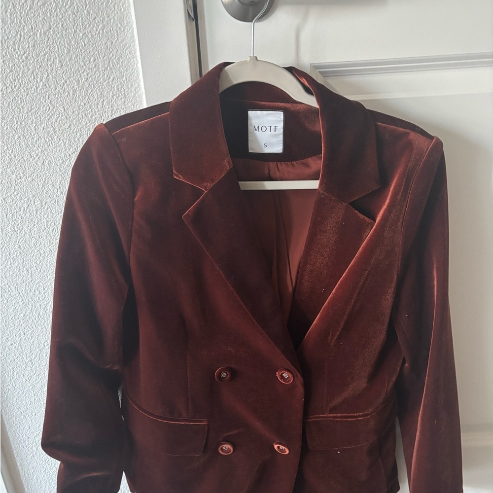 Velvety Double-Breasted Blazer & Pants - Beautiful Sexy Rusty Burg Final Sale